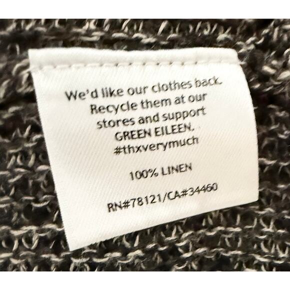 Eileen Fisher Womens 100% Linen Open Front Shaped Cardigan Sweater Ruffle Hem 1X - Picture 6 of 7